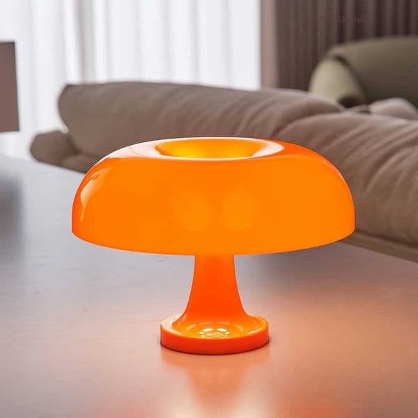Classic Mushroom Table Lamp Modern Bauhaus Art Table Lamp Bedroom Bedside Lamp Danish Designer Orange Decorative Table Lamp Z251205