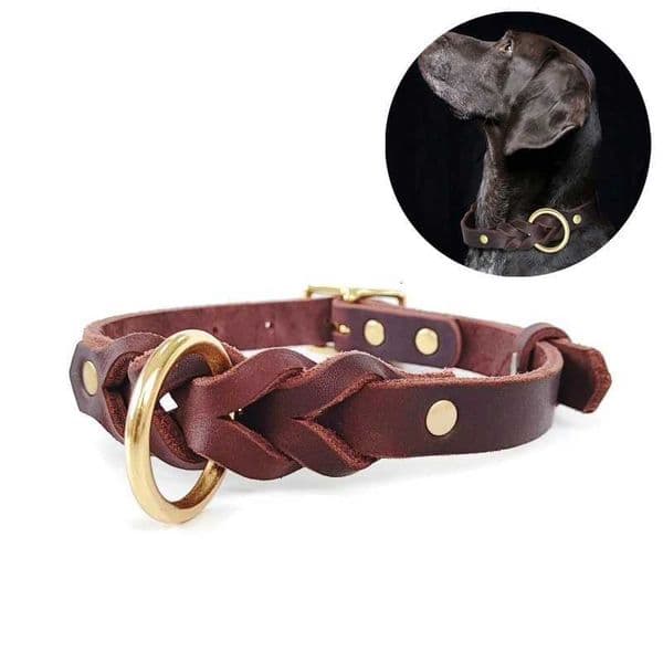 Luxury Genuine Leather Pet Collar For Medium Large Dog Durable Adjustable Top Layer Cowhide Dog Necklace Y251205