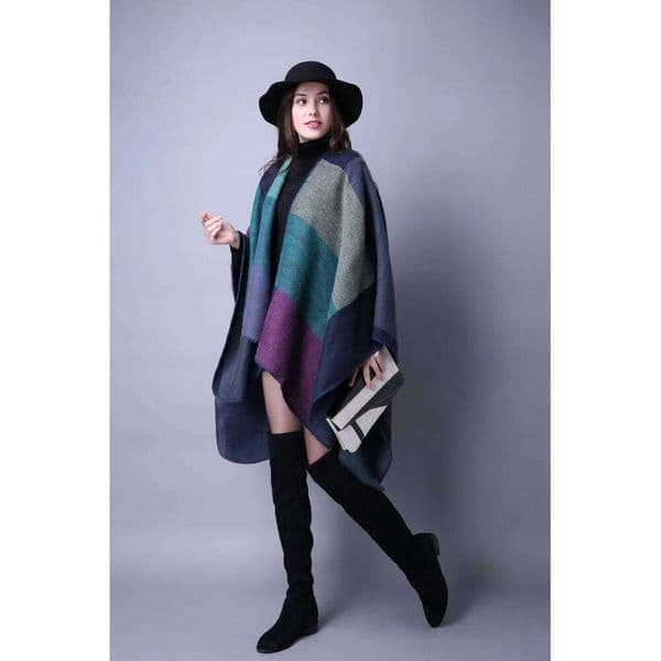 Ponchos Coat Imitation Cashmere Scarves Women Winter Warm Shawls And Wraps Thick Capes Blanket Femme Scarf