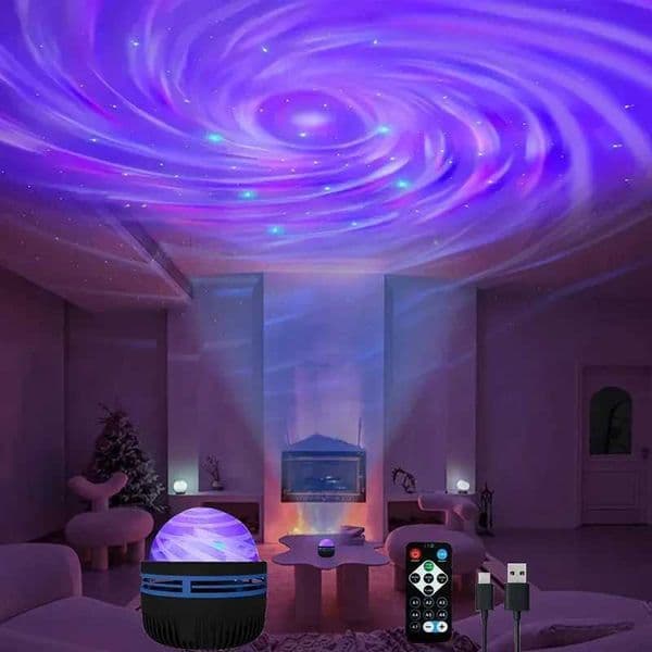 Starry Sky Galaxy Lamp Projector LED Night Light Remote Control Sound Active 5V USB Charging 7 Modes for Kids Room Party Decor X251205