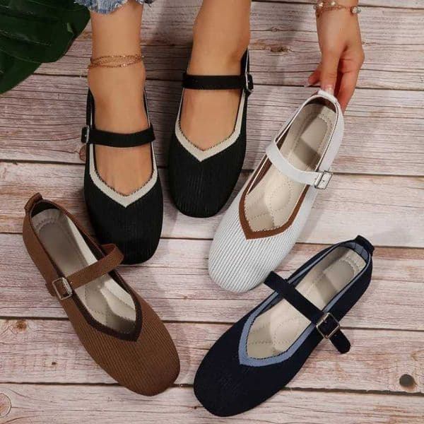 Spring 2025 New Women Flat Round Head Loafers Woman Mary Janes Shoes Autumn Ballet Fashion Buckle Flat Shoes Zapatos De Mujer W251205