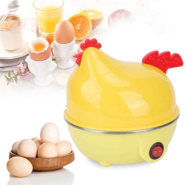 Electric Egg Cooker Chicken Shape Rapid Egg Boiler 7 Egg Capacity Automatic Shut Off Quick Egg Cooker Mini Breakfast Machine M251206