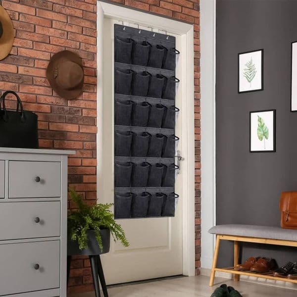 2Pcs Over The Door 24 Pockets Shoe Organizer Shoes Hanging Bag For Home Storage