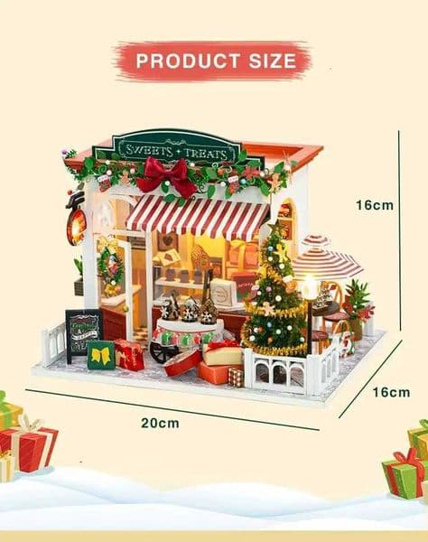 New Christmas Dollhouse Furniture Book Nook Miniature Building Kit Accessories DIY Hut cabin Houses Doll House Creative Puzzle Y251206