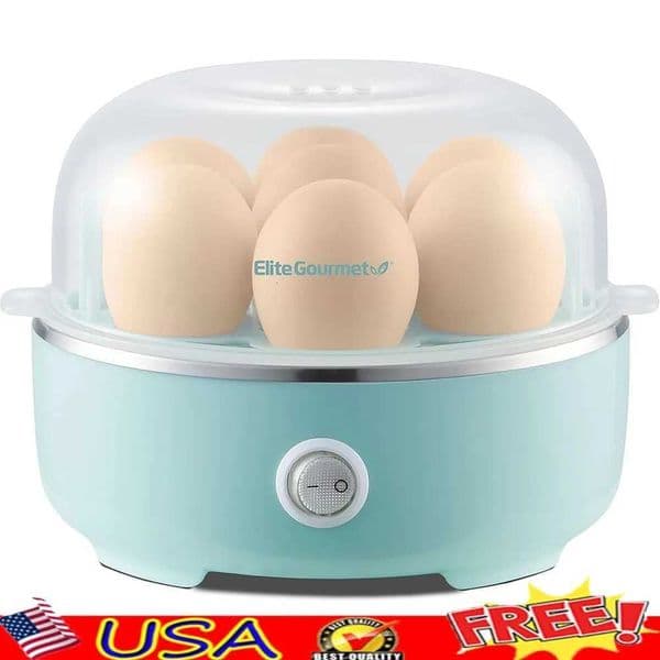 Electric Egg Cooker 7-Egg Capacity Auto Shut-Off Soft Medium Hard Boiled Easy Cleanup Compact Kitchen Appliance Measuring Cup M251206