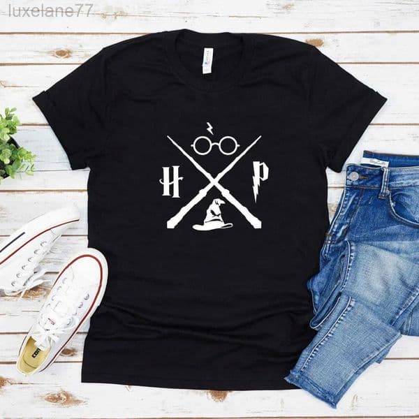 Wizard Hat Shirt Wizard Wand T Shirt HP Shirt Gift Short Sleeve Unisex Graphic T Shirts Magic School T-shirt Summer Fashion