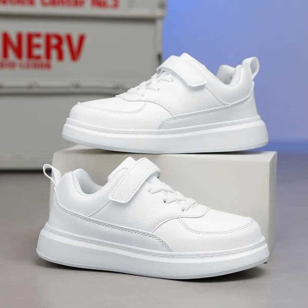 Childrens black sports shoes boys shoes leather flat shoes childrens small white shoes girls lightweight sports tennis W251205