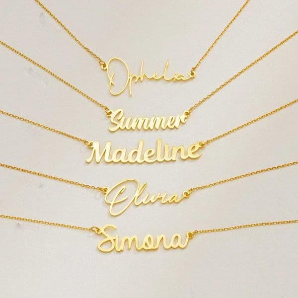 Custom Name Necklace for Women Personalized Cursive Letter Pendant Stainless Steel Jewelry Men Chain Choker Collar New 2024 W250528 W251206
