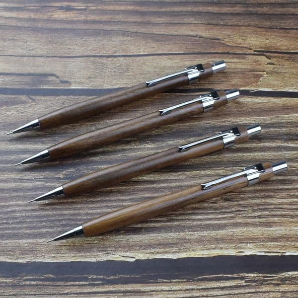 Wooden Mechanical Pencil 05mm Automatic Pen For Office School Nature Walnut Wood Drawing Writing Traditional Chinese Stationery 251204