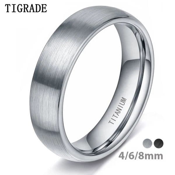 Tigrade 468mm Brushed Simple SilverBlack Color Ring Men Minimalist Wedding Band Engagement Rings Women Male Jewelry 251205