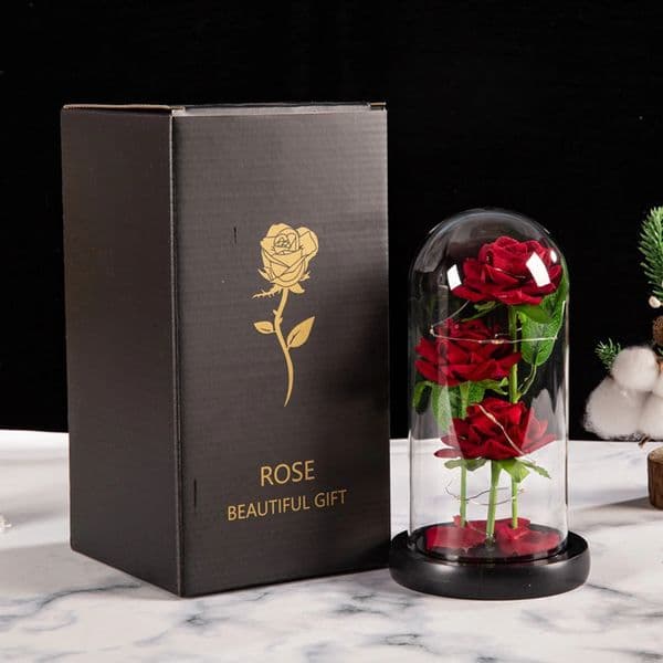LED Galaxy Three Rose Artificial Flowers Wedding Decoration Creative ValentineS Day and MotherS Day Gift without Battery 1Pc 251204BJ