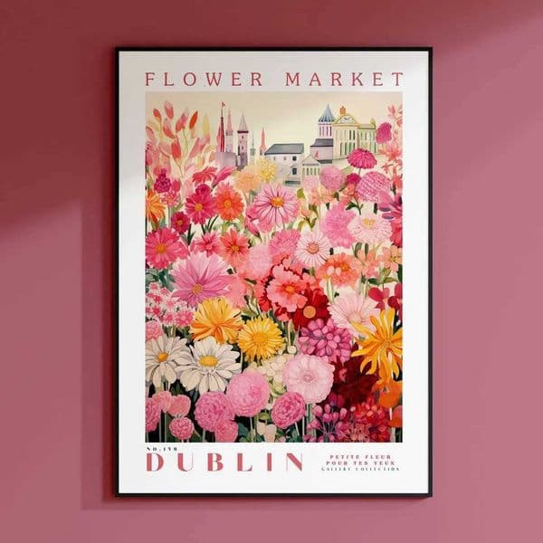 Dublin Flower Market Poster Dublin Travel Art Large Modern Poster Botanical Wall Art Green Wall Art Trendy Wall Art Floral H251208