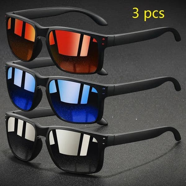 3 PCS Fashion Vintage Square Sunglasses Men Women Fishing Driving Man Sun Glasses Anti Eyewear UV400 251205