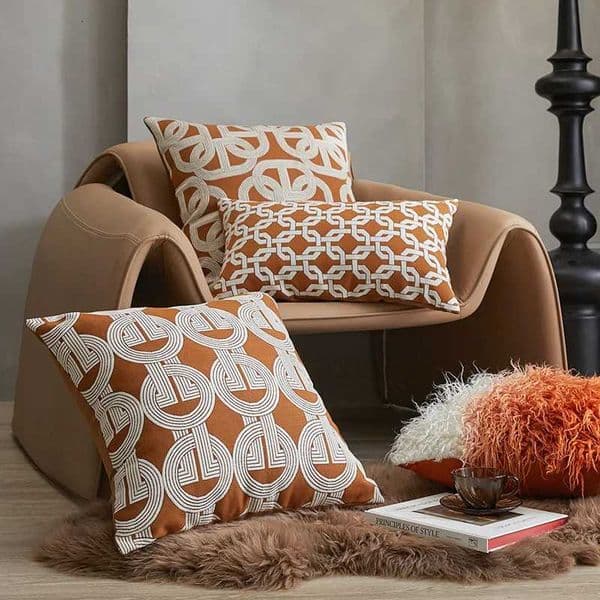 Luxury Brown Geometric Jacquard Covers Decorative Light Luxury cases for s 50x50 Home Decor Cases for Sofa Y251208