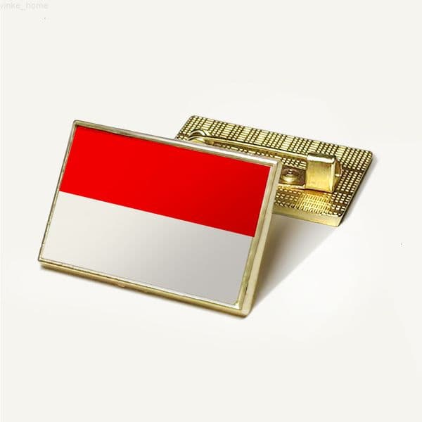 Indonesian Flag Brooch Badge Rectangular National Flag Laple Pins