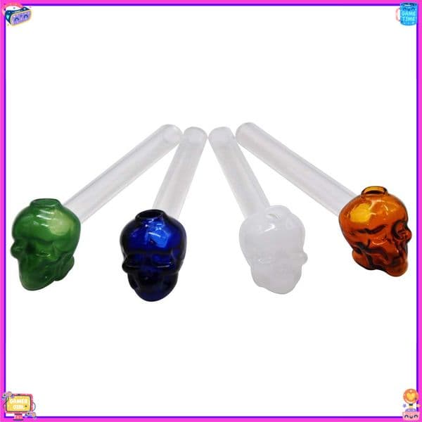 Skull shape Glass Oil Burner Pipe Hand Smoking Pipe 5.5inch Big 30mm Ball Glass Bowl Thick Heady Glass Tobacco Water Pipes