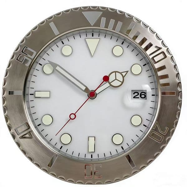 2026 Wall Clocks er Silent Luxury Clock Metal Modern Large Wah He Stainless Steel Luminous The Date Will Work Q0620 Ship M260325 Y260516