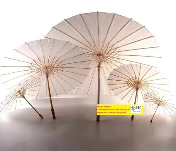 Wedding White Paper Bridal 60Pcs Parasols Umbrellas Beauty Items Chinese Mini Craft Umbrella Diameter 60Cm 21 LL
