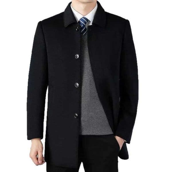 Mens Double-sided Woolen Trench Coat Light And Mature Style Business And Leisure Four-season Lapel Woolen Jacket M251208