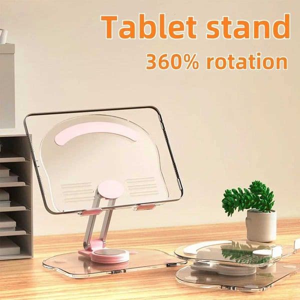 360 Rotation Tablet Desktop Stand Suitable for iPad Pro 97 Air 4 5 Mini 6 11 Mi Pad Acrylic Desktop Phone Stand C251208