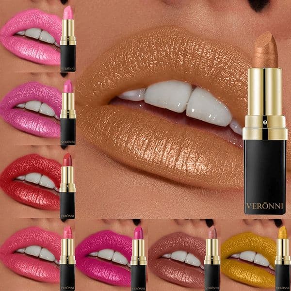 10 Colors Glitter Lipstick Waterproof Long Lasting Diamond Pearlescent Metallic Lipstick Lipgloss Women Lips Makeup Cosmetic 251204