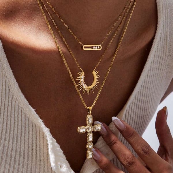 Necklace Non Fading Light Luxury Collarbone Chain Stainless Steel Jewelry High-End Feel