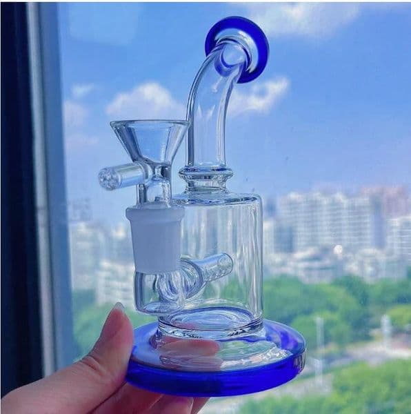 5.9inchs Small Glass bong inline Perc Smoking Glass Water Pipes bubbler Mini Hookahs Oil Water Bongs With 14mm banger
