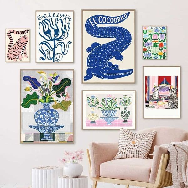 Le Tigre White Poster Decoration Pictures Living Ro Bed He Decor Abstract Flora Vase Canvas Nordic Wall Art Print Painting H251208