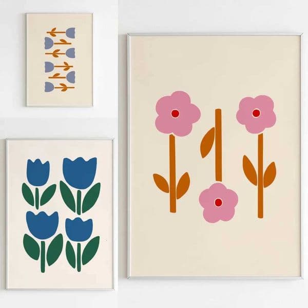 Minimalist Abstract Flowers Printable Wall Art Lovely Floral Bouquet Canvas Painting Living Ro He Decoration Gift Idea H251208
