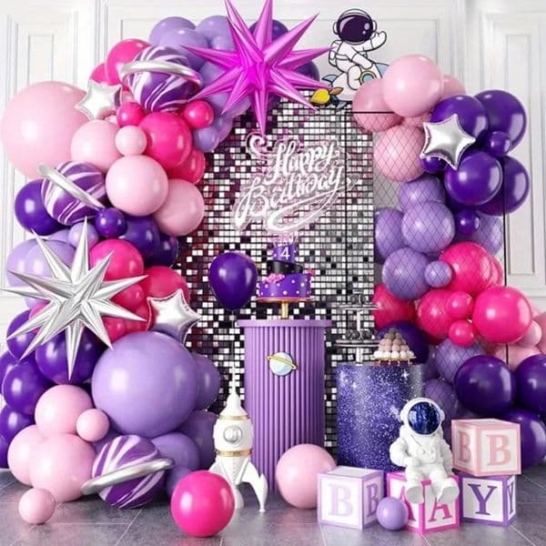111Pcs Pink Purple Latex Balloons Garland Arch Kit Indoor and Outdoor Decoration Wedding Birthday Party Anniversary Decor 251204