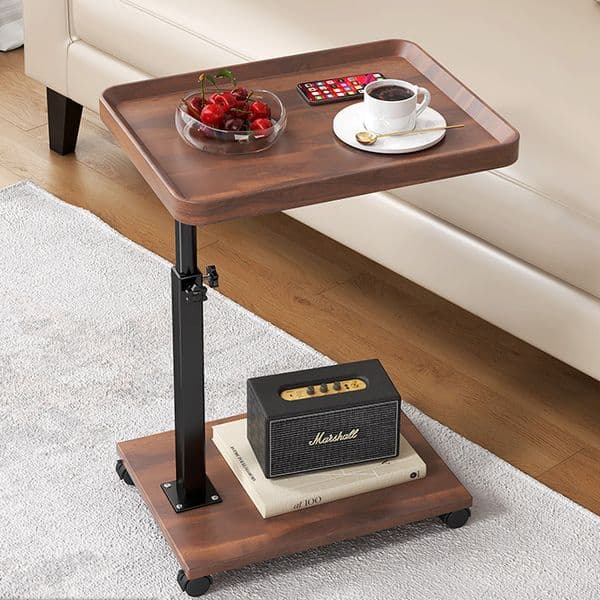 Home living room sofa with wheels small edge adjustable small coffee table creative simple and movable small corner coffee table