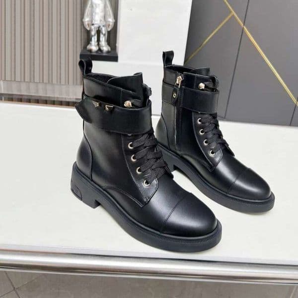 New Women'S Leather Fashionable And Versatile Low Heeled Mid Length Boots For Autumn And Winter Designer Shoes