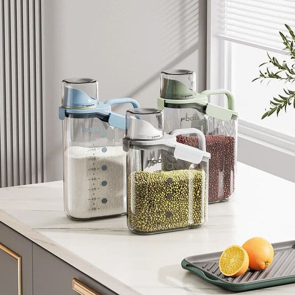 Moisture-Proof Storage Container for Grains Pet Food Snacks Transparent Sealed Food Storage Jar Kitchen Organizer for Dry Foods 251204