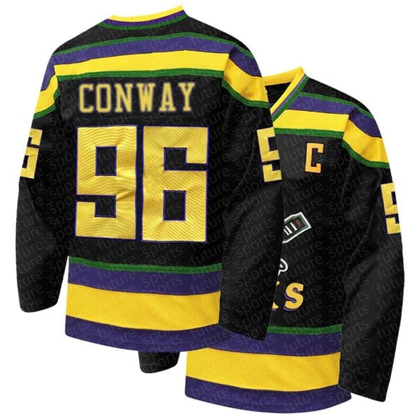 Embroidered ice hockey shirt men's V-neck black 96, casual, stylish and comfortable, suitable for competition training