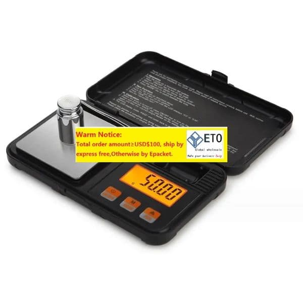 wholesale Mini High Precision Electronic Digital Scale With LCD Display 200g/0.01g 50g/0.001g Weight Pocket Scale Jewelry Diamond ZZ
