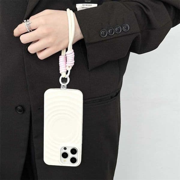 Circular Pattern For Magnetic Charge With Lanyard Case For iPhone 16 15 14 Plus 13 12 11 Pro Max Shockproof Luxury Cover M251209