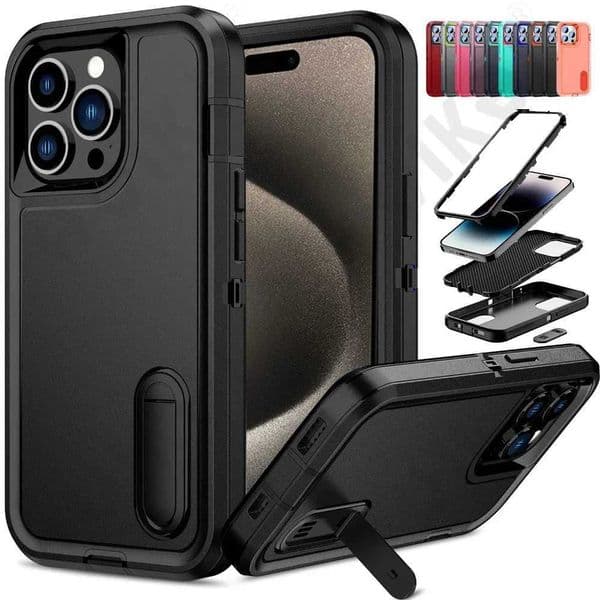 Case For iPhone 17 Air 16 11 13 12 14 15 Pro Max XS XR 8 Plus Heavy Duty Shockproof Anti-Scratch Protective with Kickstand Cover M251209
