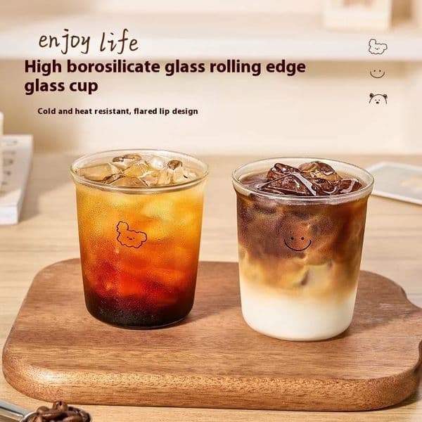 Gianxi High Beauty Coffee Cup Home Wine Cup Latte Cup High Temperature Water Resistant Glass High Borosilicate Glass Cup 251204