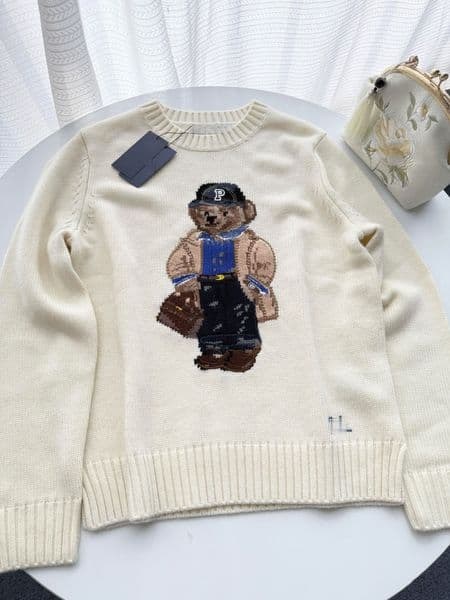 Womens Sweaters Crew Neck Knit Sweater Classic Embroidered Detail Soft Cozy Minimalist Trendy Versatile Premium Casual Daily Wear