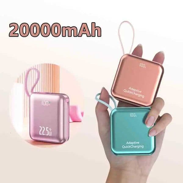 20000mAh Mini Cute Power Bank Built-in Cable CCC Certificated 225W Fast Charging Battery Pack for IPhone H251209