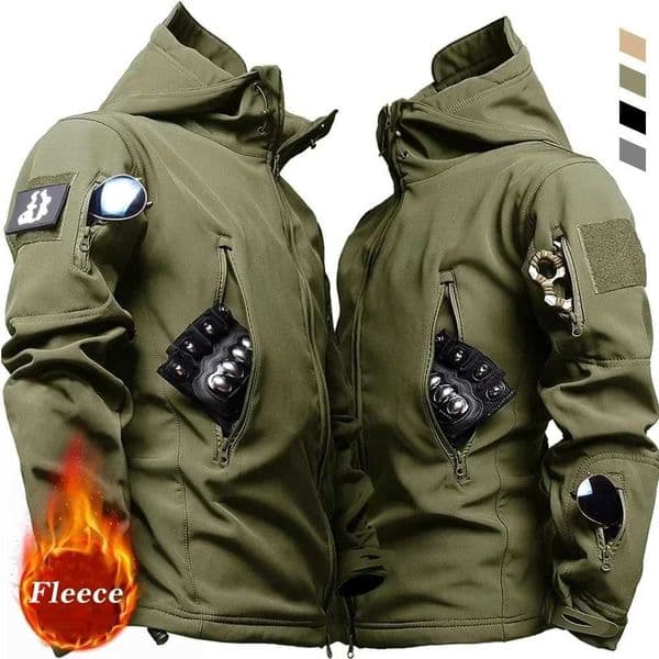 Outdoor Soft Shell Fleece Men And Women Windproof Waterproof Breathable Warm Hiking Camping Shark Leather Jacket W251209