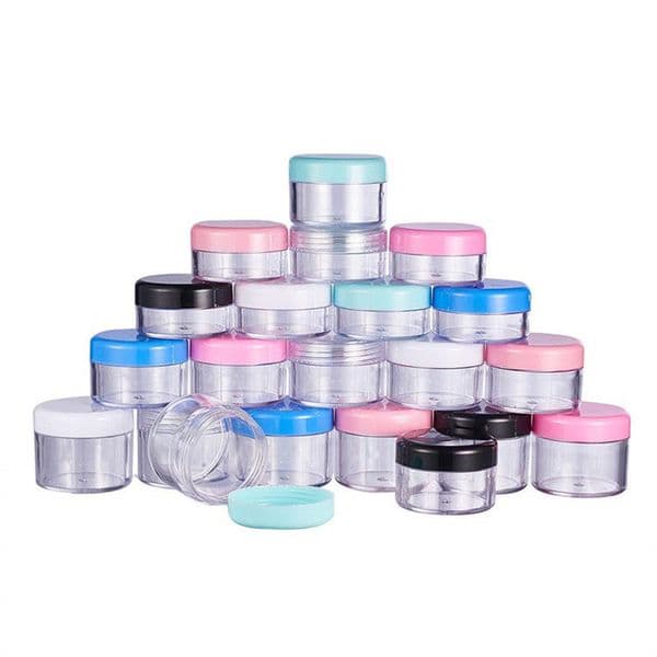 5g 10g 15g 20g Cosmetic Jars Container Transparent Plastic Jars With Screw Top Lids Makeup Cosmetic Containers