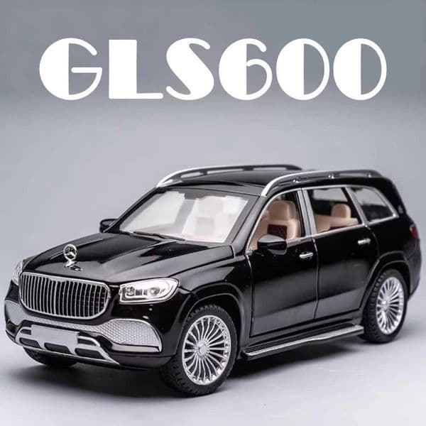 124 GLS600 Car Toy Model Alloy Diecast Doors Opened Sound Light Shock Absorption Front Wheel Steering Collection Gifts for Kids Y251209