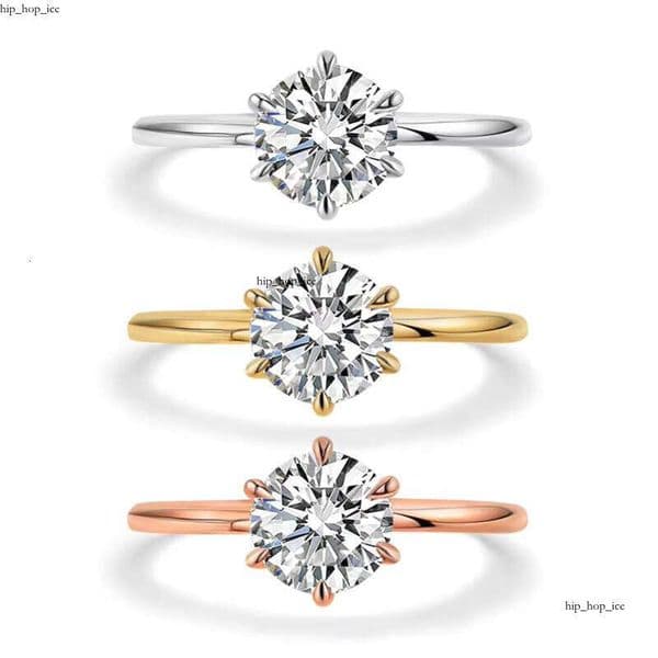 10k White Engagement 1CT Def VVS Round Brilliant Cut Silicon Stone VVS Moissanite Ring