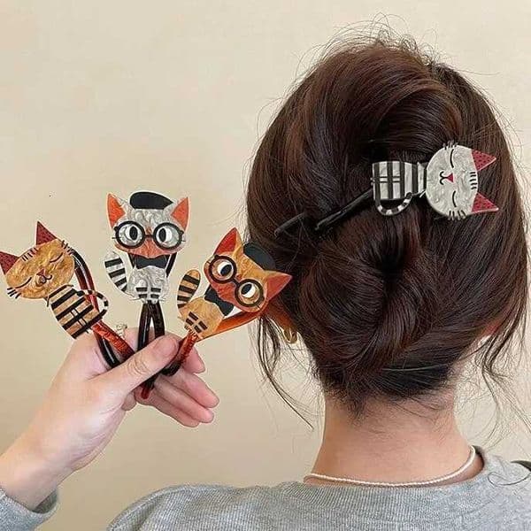 Cartoon Cat Twist Hairgrip Cute Acrylic Crab Hair Clips Girls Wen Fashion Hairpin Hair Claw Accessories FFZZ03 X251209