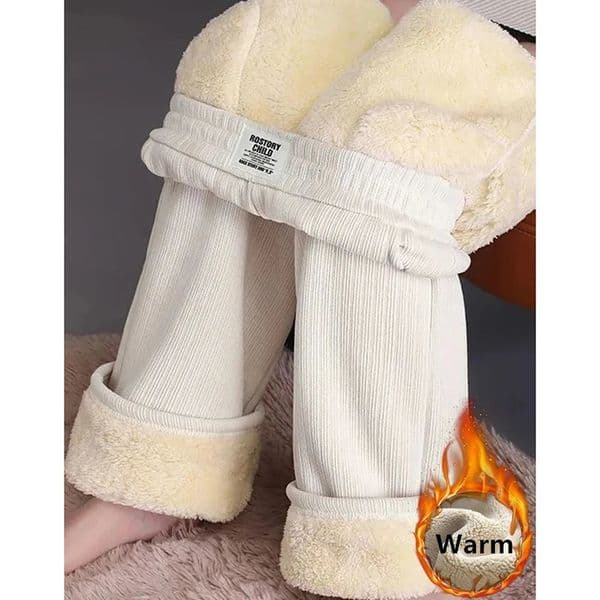 Youthful Woman Clothes Thick Winter Fleece Casual Sport Baggy Sweatpants Pants HighWaist Lamb Fluff Straight Pantalones 251129BANJIA