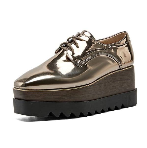 Designer Luxury Women Boots Top quality Leather Stars Lace Up Ladies Stella Chunky Shoes Casual Loafers Women Height Increasing Flat Platform Wedge Shoes