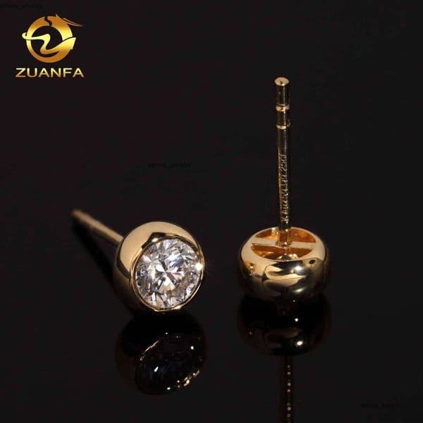 Fashion Style High-Quality IGI 18k Gold Inlaid Setting 0.5ct Lab-Grown VVS Moissanite Stud Earrings