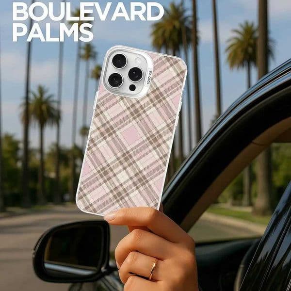 Simple Plaid Phone Case Phone Case For IPhone 16 15 14 13 12 11 Pro Max White Matte Laser Metallic Aurora Funda M251209