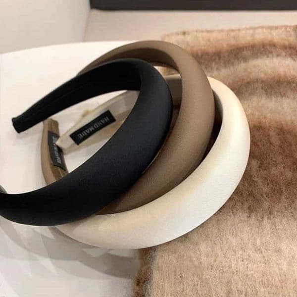 Retro Satin Sponge Headband for Women French Elegant Temperament Solid Color Hair Band Girls Hair AccessoriesT251210